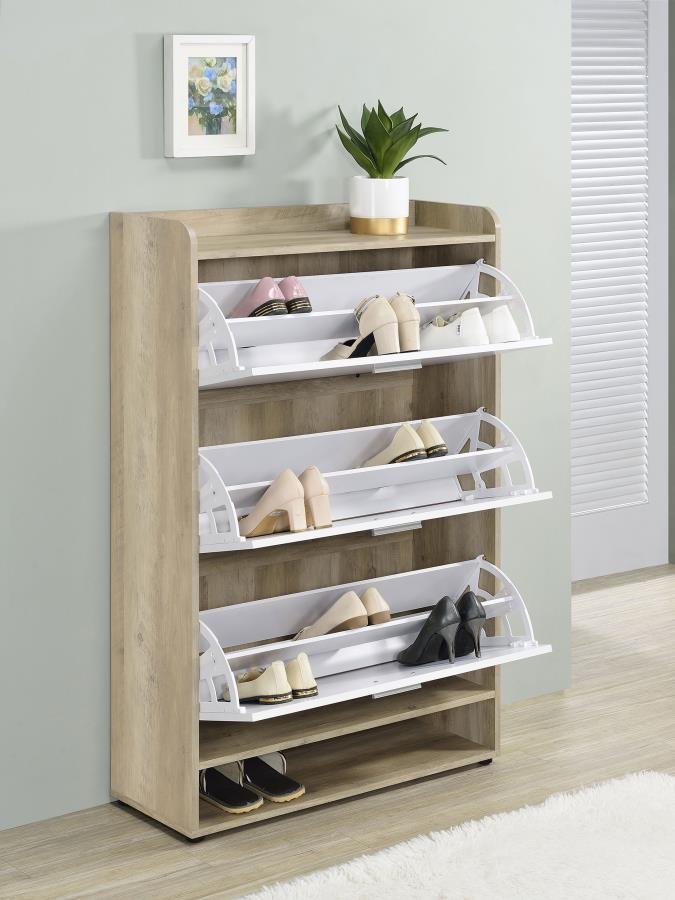 950403_02x900.jpg DENIA 3-TIER ENGINEERED WOOD SHOE CABINET WHITE - Image 3