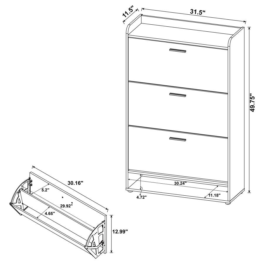 950403_13x900.jpg DENIA 3-TIER ENGINEERED WOOD SHOE CABINET WHITE - Image 13