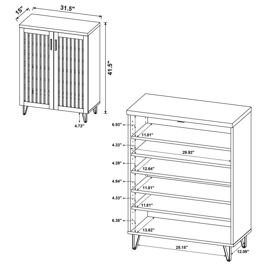 950423_11x900.jpg BRIXTON 2-DOOR ENTRYWAY SHOE STORAGE CABINETS SMOKED OAK - Image 11