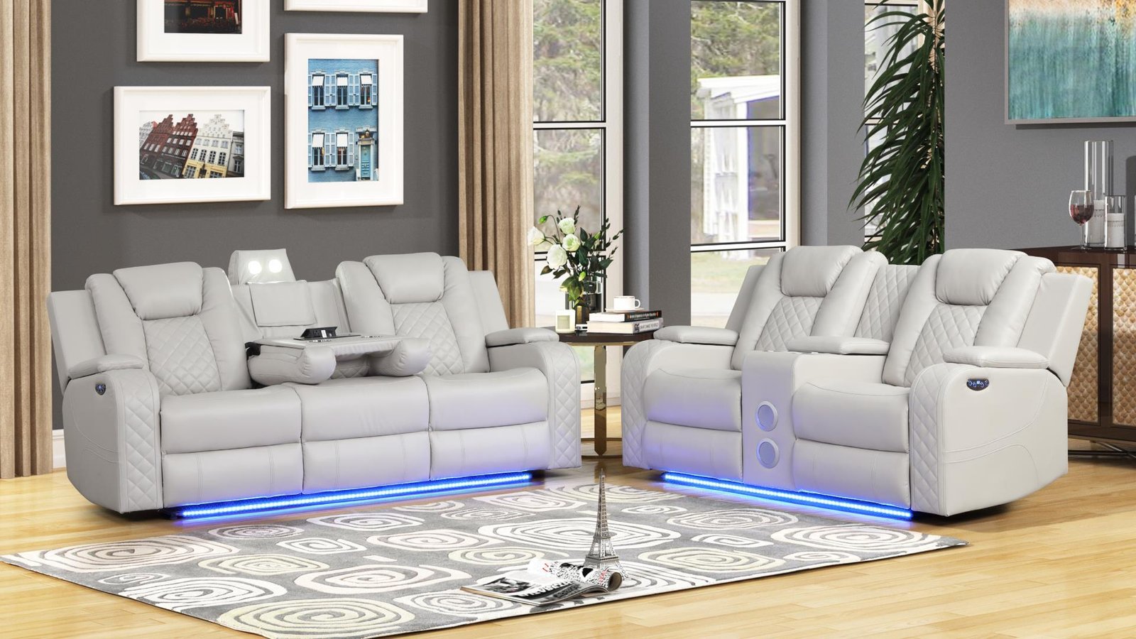 BENZ 2 PC LIVING ROOM SET IN ICE