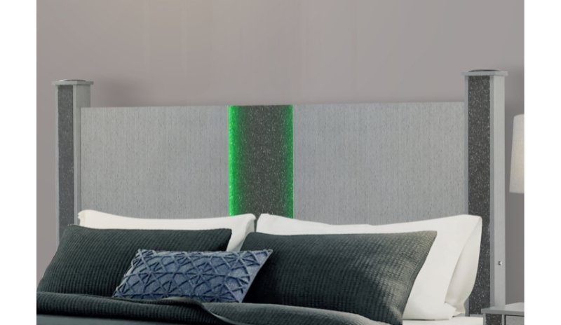 LOGAN-SILVER-HB-DETAIL-6.jpg LOGAN SILVER QUEEN BED WITH LED AND SPEAKERS - Image 2