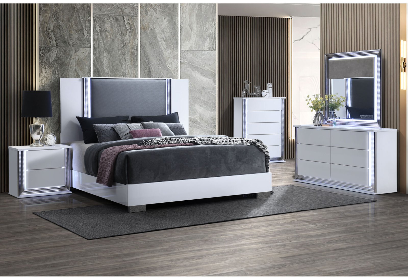 YLIME-SMOOTH-WHITE-KBG-1-3.jpg YLIME SMOOTH WHITE KING BED WITH LED FULLY SLATTED - Image 3