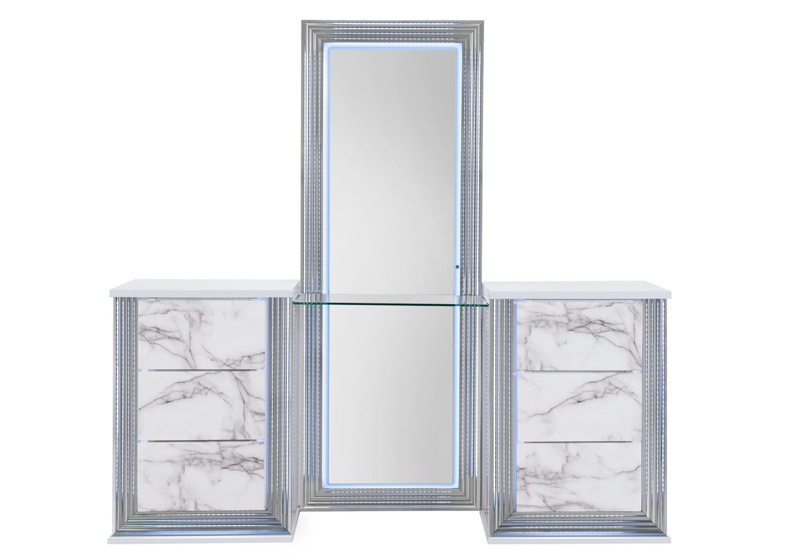 YLIME-WHITE-MARBLE-VANITY.jpg YLIME WHITE MARBLE KING BED GROUP FULLY SLATTED WITH VANITY SET - Image 2