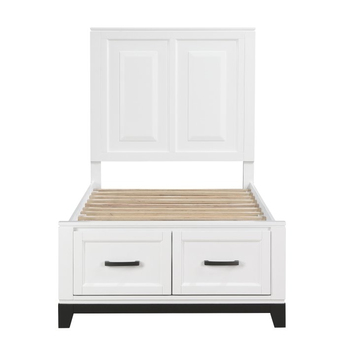 1450wht 1* twin platform bed with footboard storage 1450wht 1* twin platform bed with footboard storage