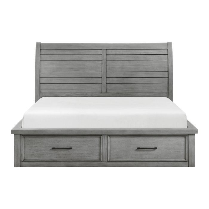 1559DGK-1EK* Eastern King Platform Bed with Storage Footboard and Side Rails