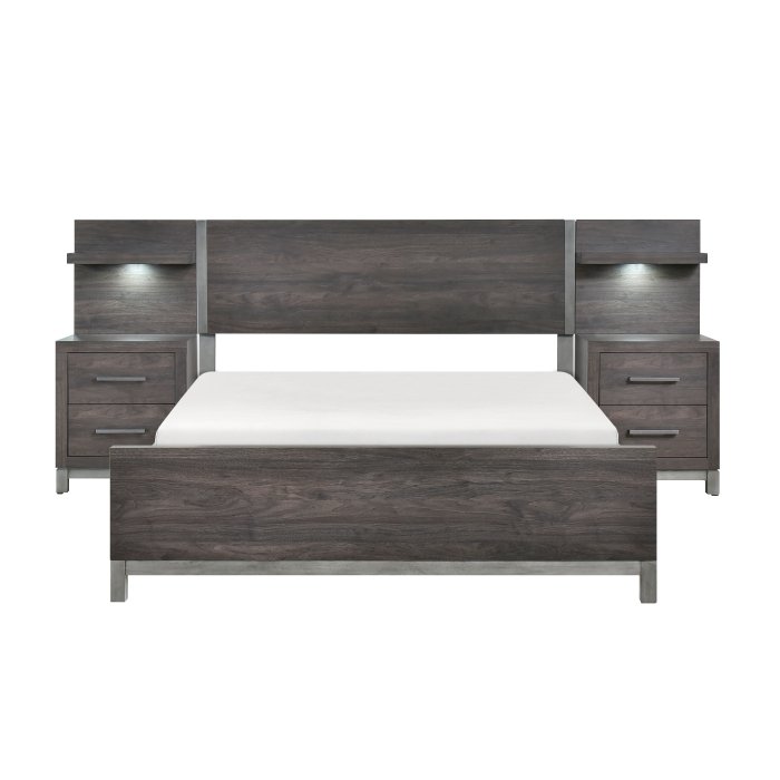 1577DGK-1EK*WB 5pc Set Eastern King Wall Bed (EK+2NS+2NS-P)