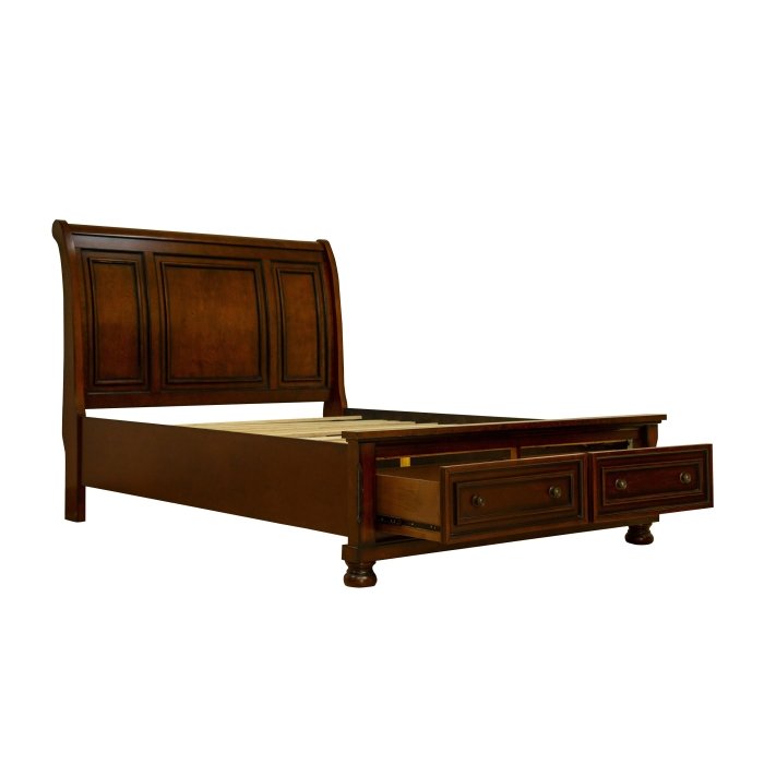 1718NC-1* Queen Platform Bed with Footboard Storage
