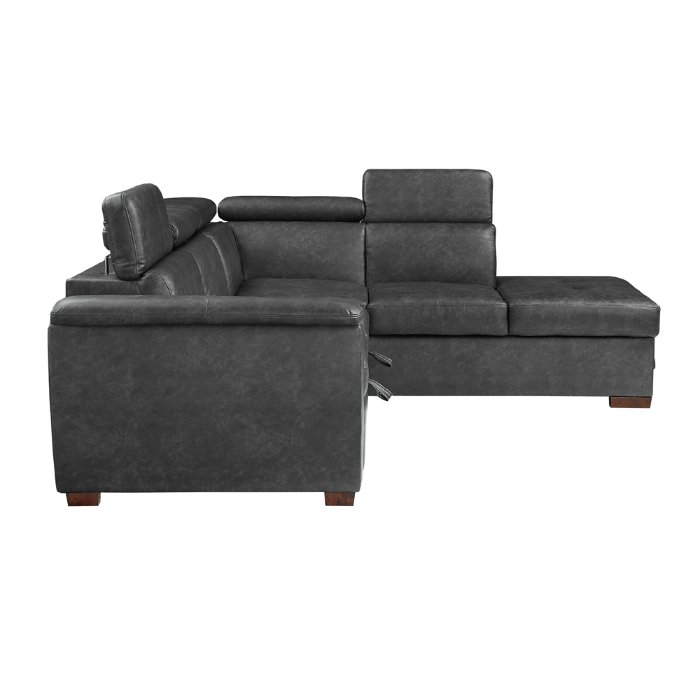 8567gy*sc 2 piece sectional with pull out bed and right chaise with hidden storage, adjustable headrests 8567gy*sc 2 piece sectional with pull out bed and right chaise with hidden storage, adjustable headrests