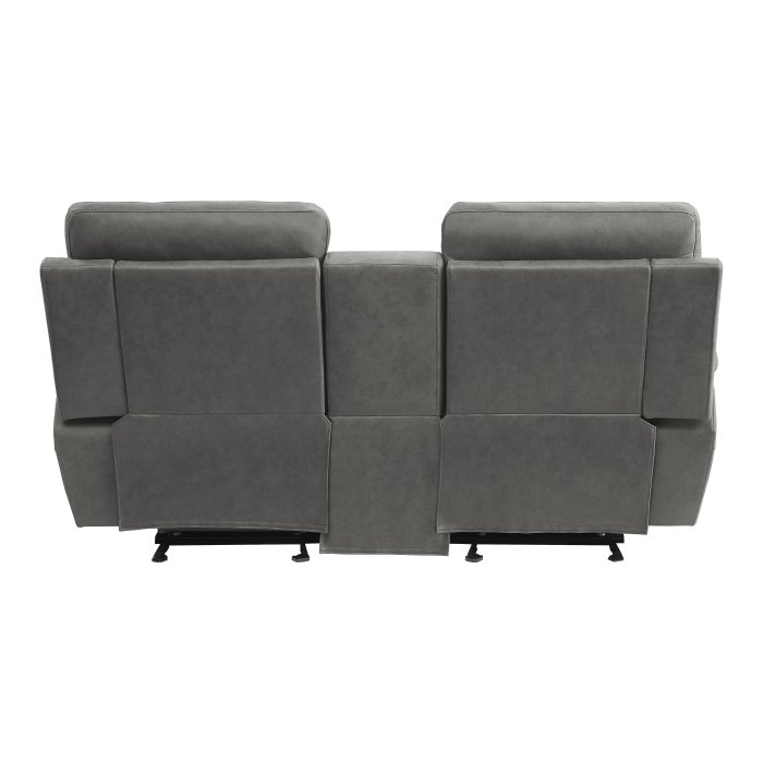 9301gry 2 double glider reclining love seat with center console 9301gry 2 double glider reclining love seat with center console