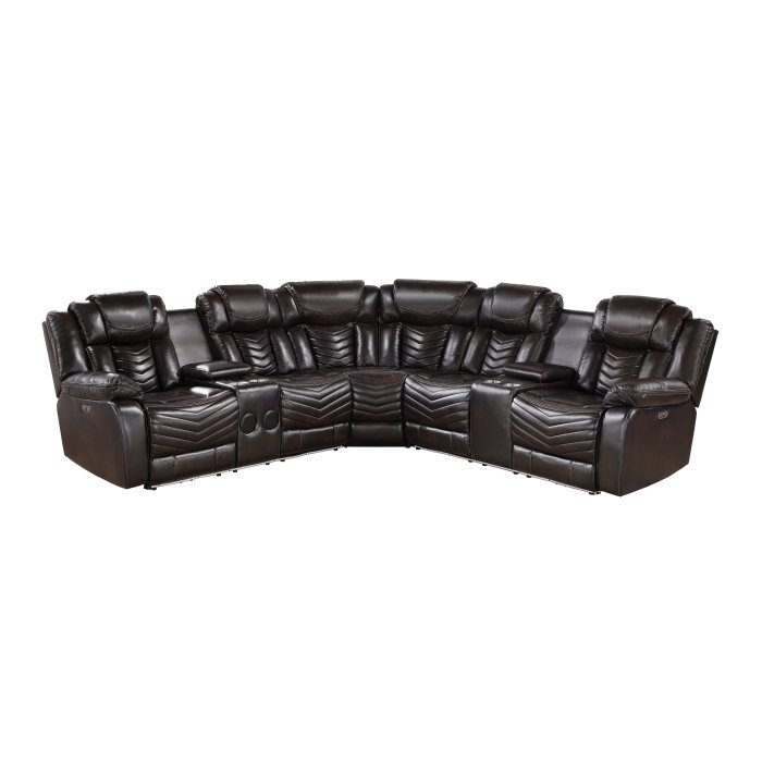 9508DB*SCPW 3-Piece Power Reclining Sectional with Consoles, Speakers, Subwoofer and LED Lighting