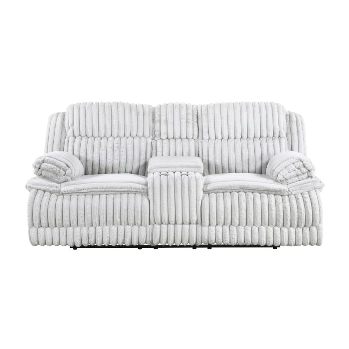 9577GY-2 Double Reclining Love Seat with Center Console