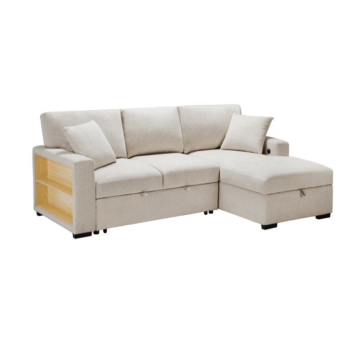 9630be*22lrc sectional with right chaise, pull out bed, hidden storage and shelves, charging ports 9630be*22lrc sectional with right chaise, pull out bed, hidden storage and shelves, charging ports
