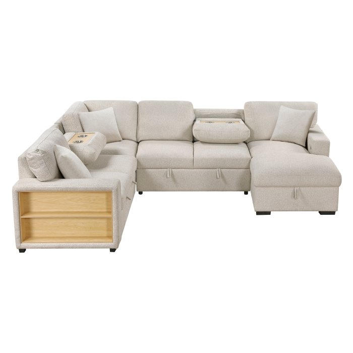 9630be*42lrc sectional with right chaise, pull out bed, hidden storages and shelves, charging ports 9630be*42lrc sectional with right chaise, pull out bed, hidden storages and shelves, charging ports
