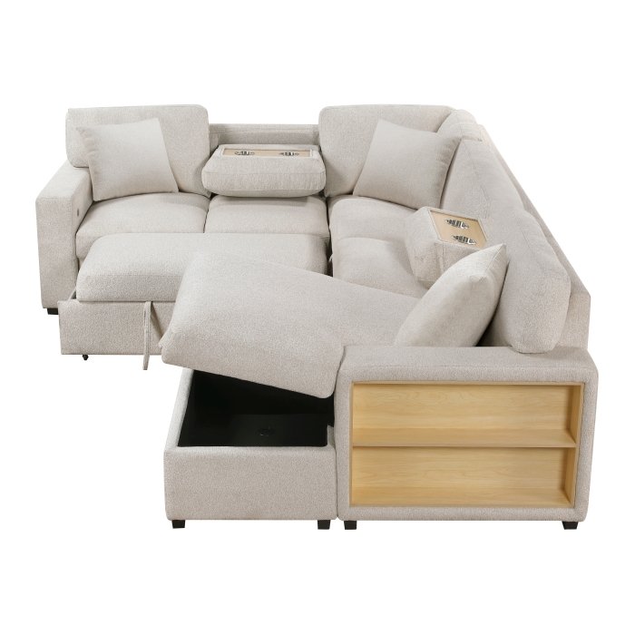 9630be*42lrc sectional with right chaise, pull out bed, hidden storages and shelves, charging ports 9630be*42lrc sectional with right chaise, pull out bed, hidden storages and shelves, charging ports