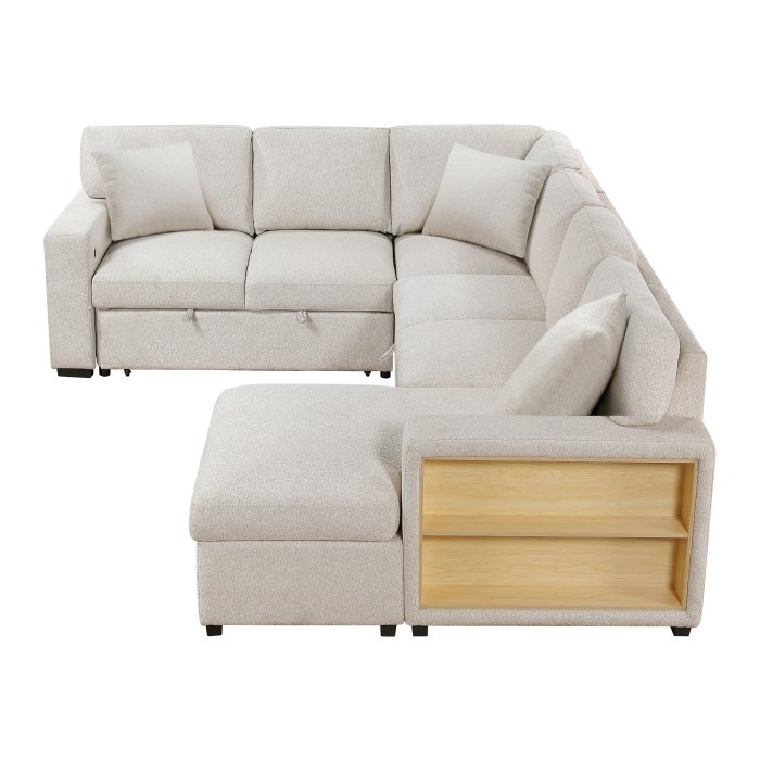 9630be*42lrc sectional with right chaise, pull out bed, hidden storages and shelves, charging ports 9630be*42lrc sectional with right chaise, pull out bed, hidden storages and shelves, charging ports