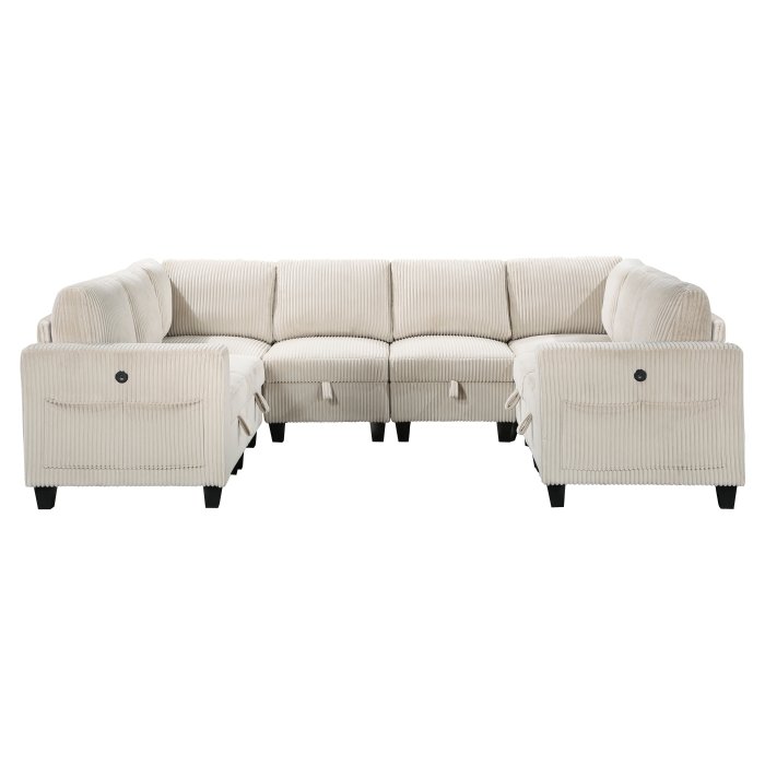 9650nbe*8sc 8 piece sectional with storage, storage pouches and charging ports 9650nbe*8sc 8 piece sectional with storage, storage pouches and charging ports