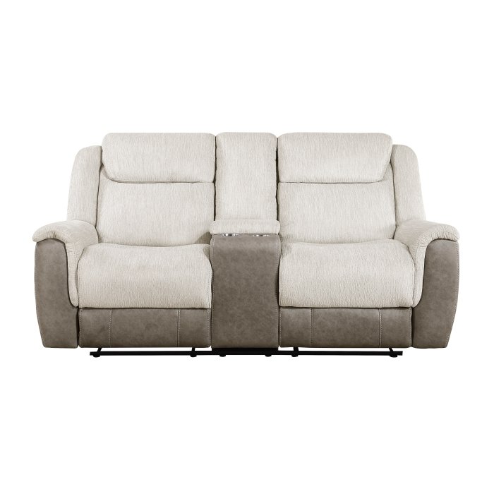 9703BE-2 Double Reclining Love Seat with Center Console