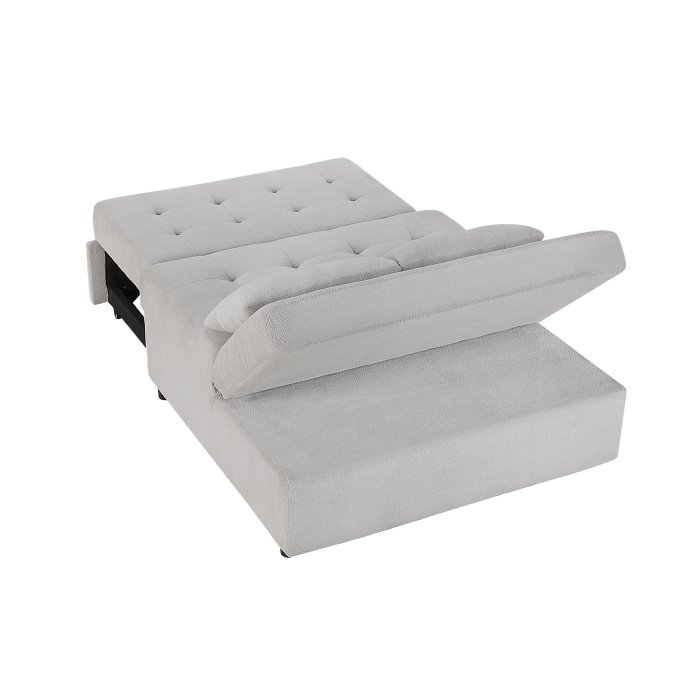 9707gry 2cl convertible armless 2 seater with pull out bed and charging ports 9707gry 2cl convertible armless 2 seater with pull out bed and charging ports