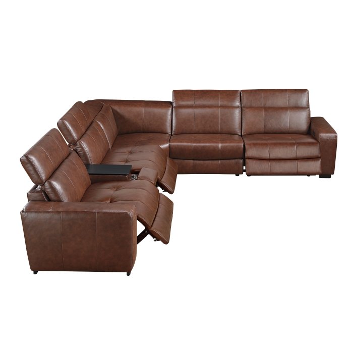 9790brw*6lrrrpwh 6 piece modular power reclining sectional with power headrests and charging ports 9790brw*6lrrrpwh 6 piece modular power reclining sectional with power headrests and charging ports