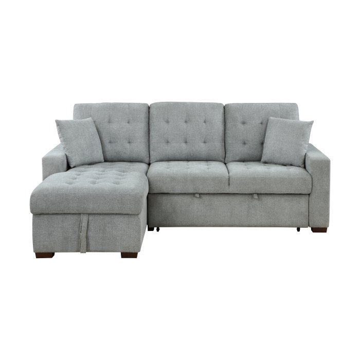 9816GY*2LCRL 2-Piece Sectional with Left Chaise, Pull-out Bed and Hidden Storage