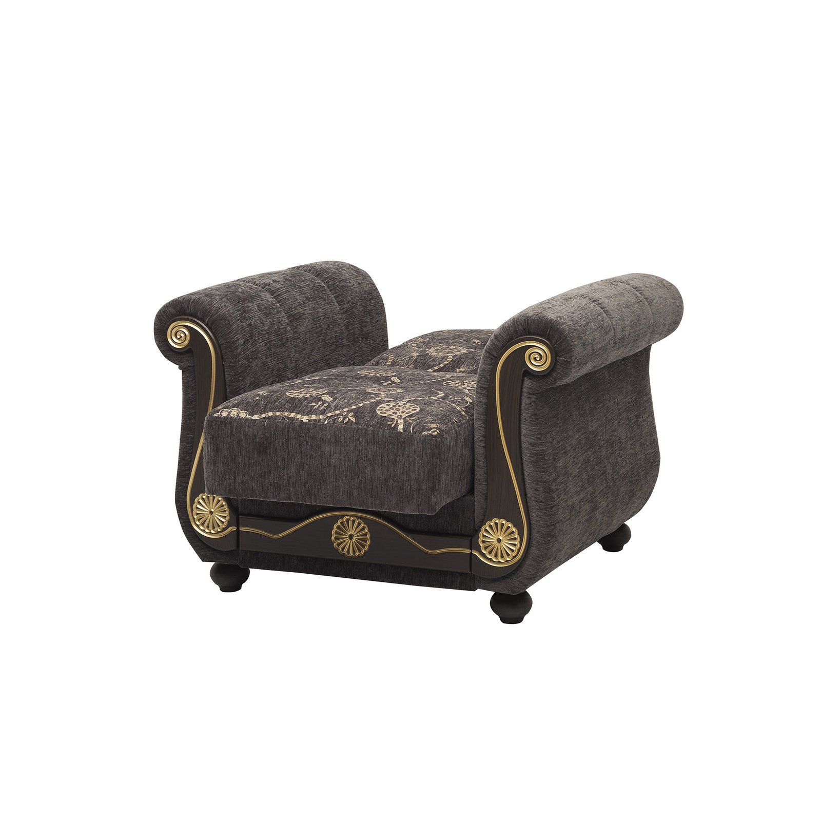 ottomanson americana collection upholstered convertible armchair with storage, grey ottomanson americana collection upholstered convertible armchair with storage, grey