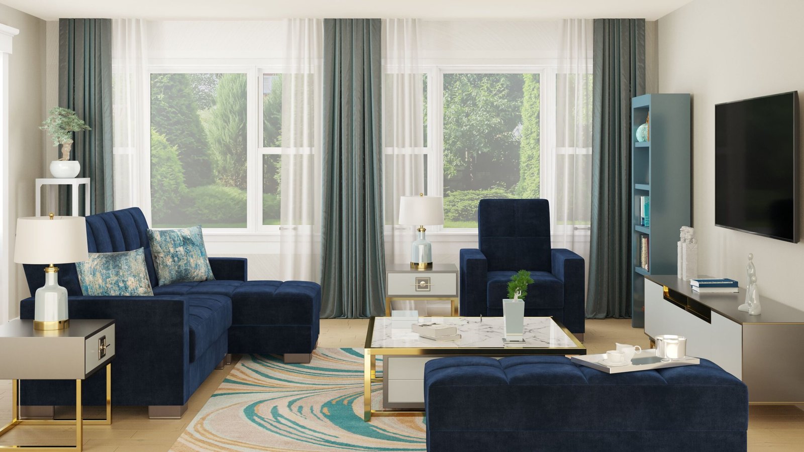 ottomanson armada collection upholstered ottoman with storage, blue microfiber ottomanson armada collection upholstered ottoman with storage, blue microfiber