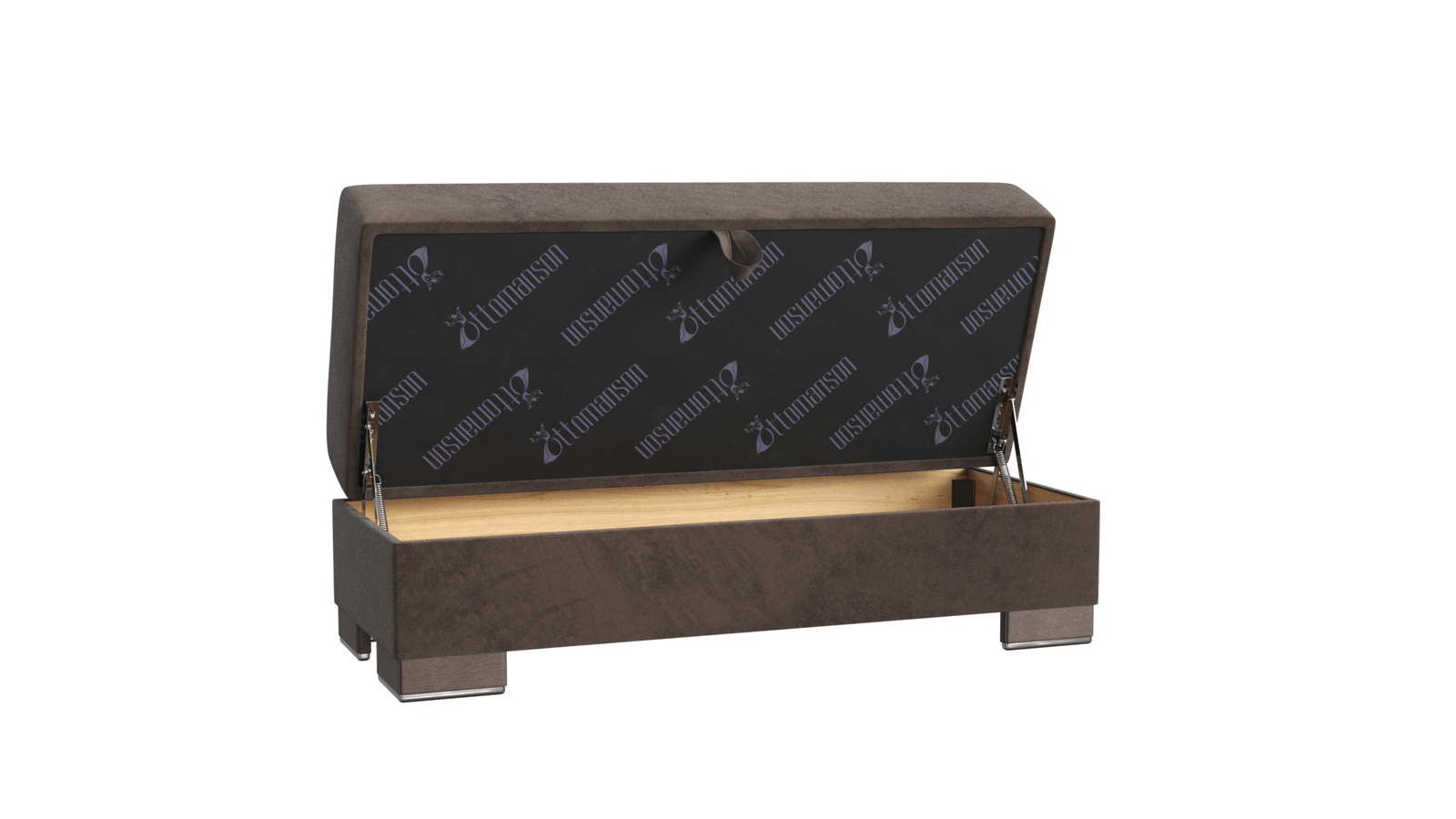 ottomanson armada collection upholstered ottoman with storage, brown microfiber ottomanson armada collection upholstered ottoman with storage, brown microfiber