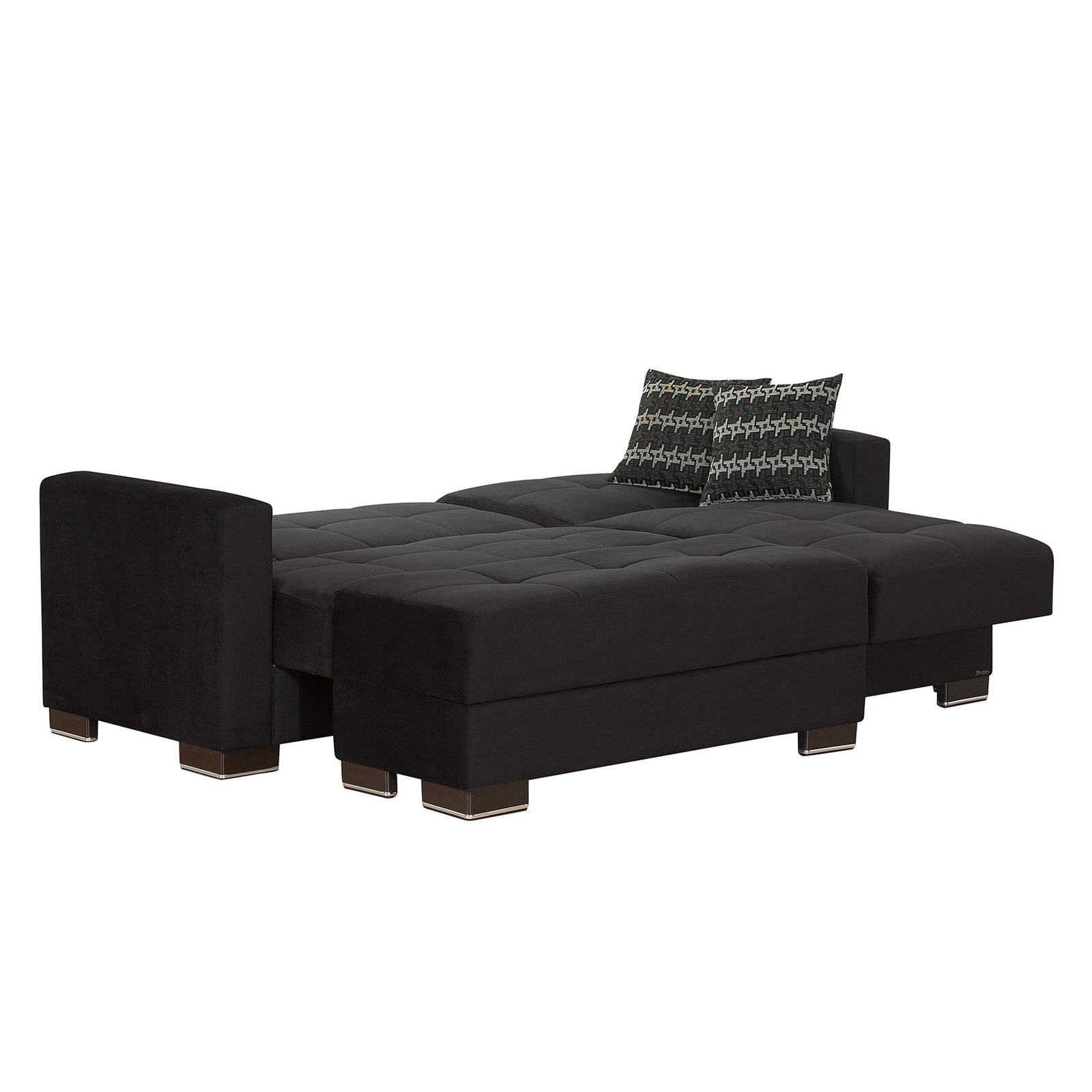 ottomanson armada collection upholstered ottoman with storage, black microfiber ottomanson armada collection upholstered ottoman with storage, black microfiber