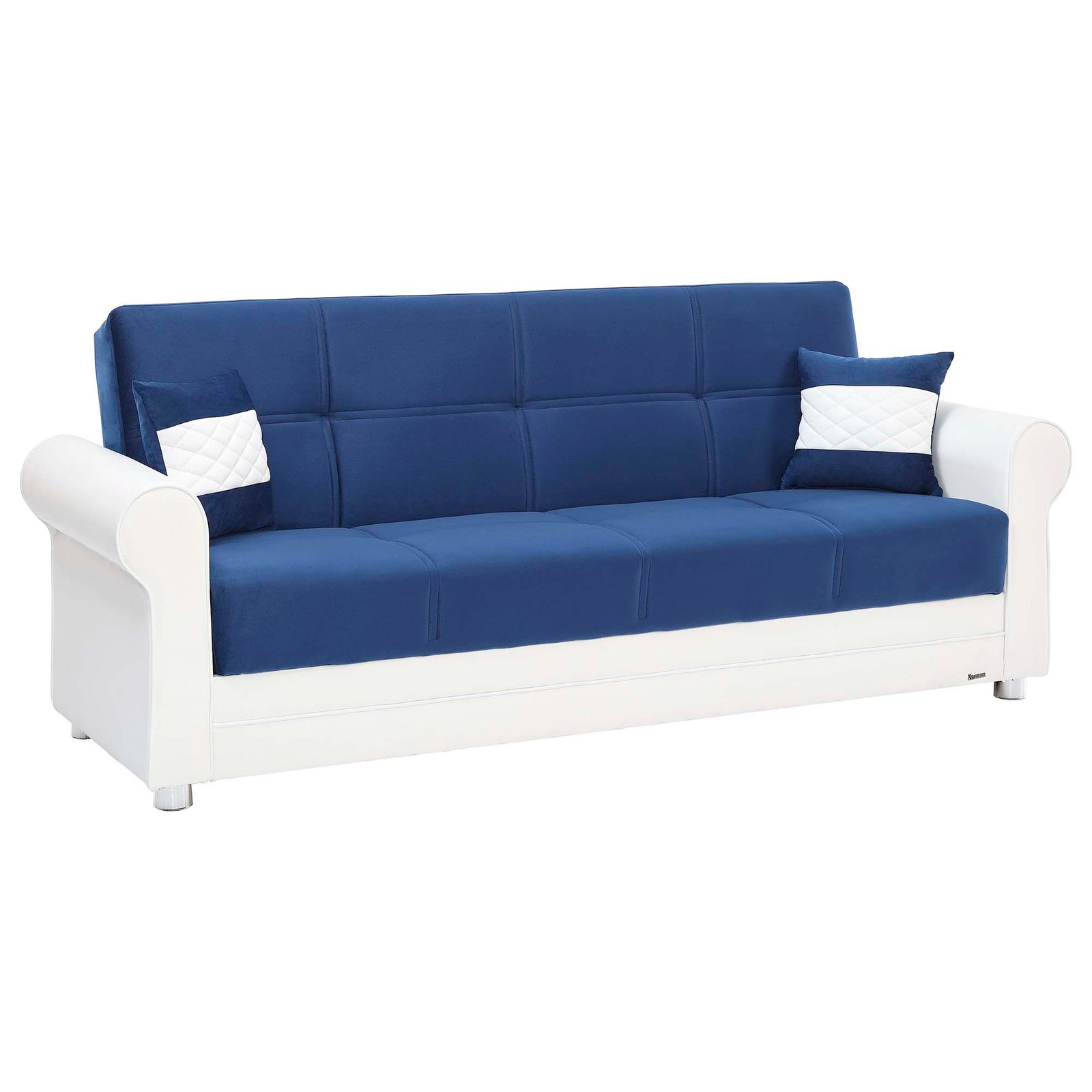 Ottomanson Avalon Collection Upholstered Convertible Sofabed with Storage, Blue