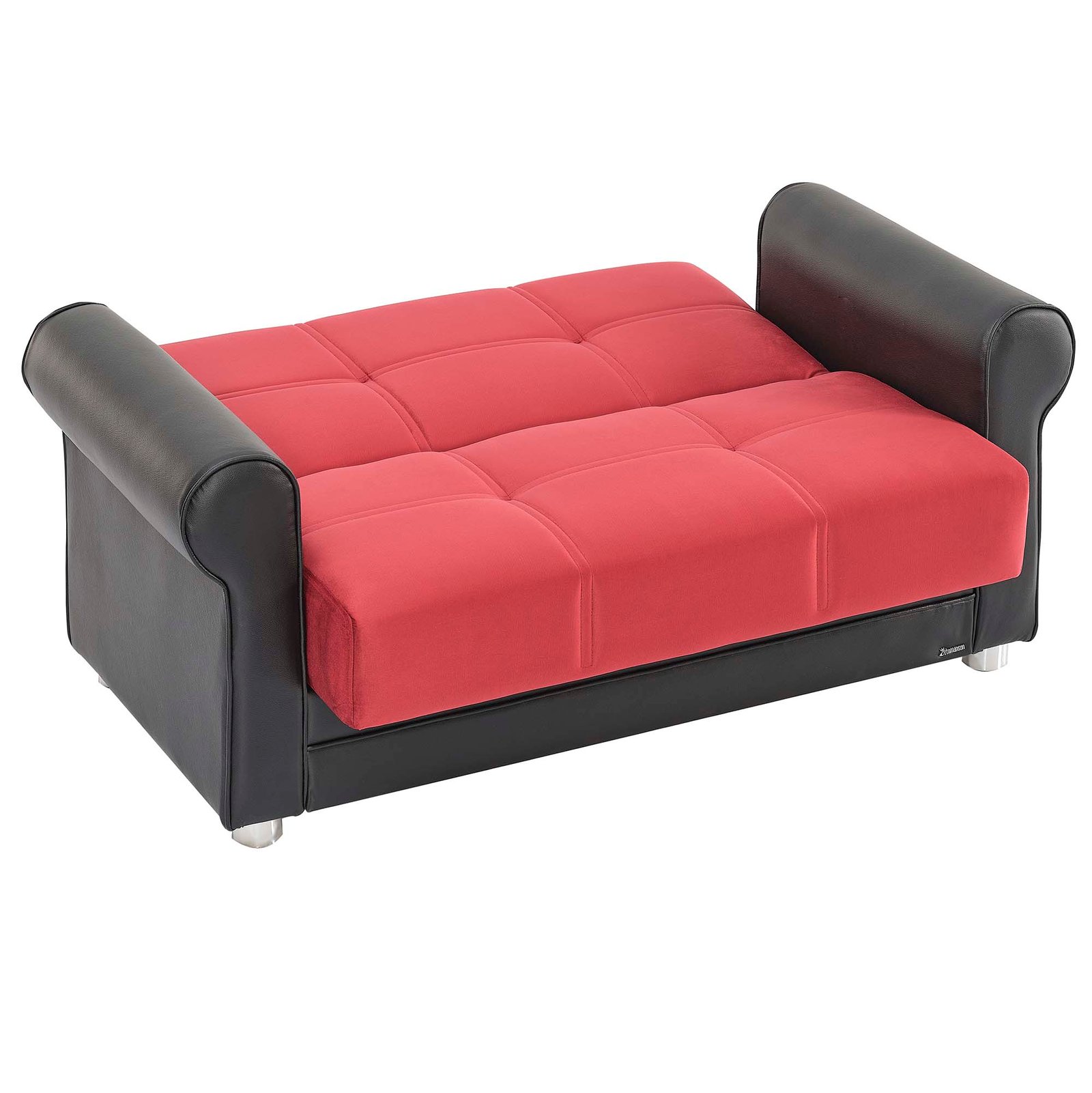 ottomanson avalon collection upholstered convertible loveseat with storage, burgundy ottomanson avalon collection upholstered convertible loveseat with storage, burgundy