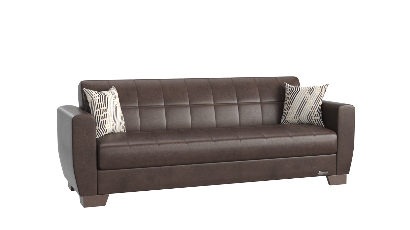 Ottomanson Barato Collection Upholstered Convertible Sofabed with Storage, Brown-PU