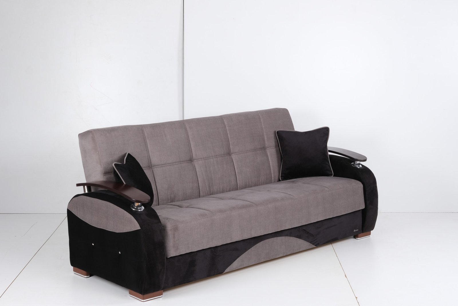 ottomanson yafah collection upholstered convertible sofabed with storage, gray ottomanson yafah collection upholstered convertible sofabed with storage, gray