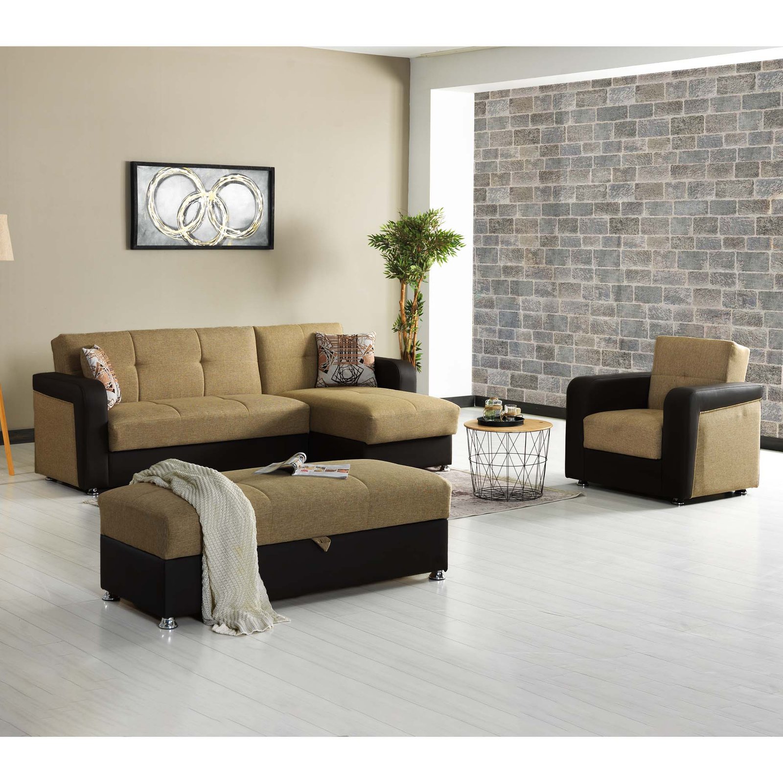 ottomanson harmony collection upholstered convertible ottoman with storage, brown pu ottomanson harmony collection upholstered convertible ottoman with storage, brown pu