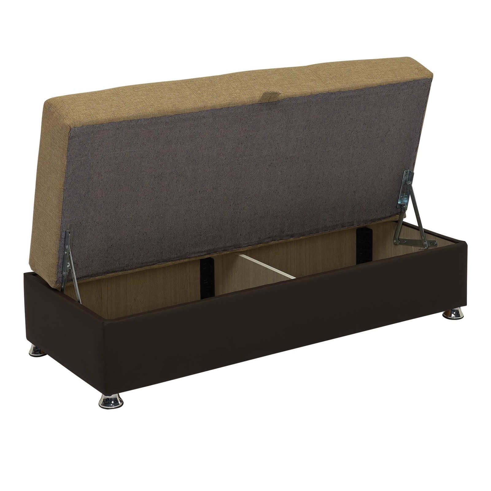 ottomanson harmony collection upholstered convertible ottoman with storage, brown pu ottomanson harmony collection upholstered convertible ottoman with storage, brown pu