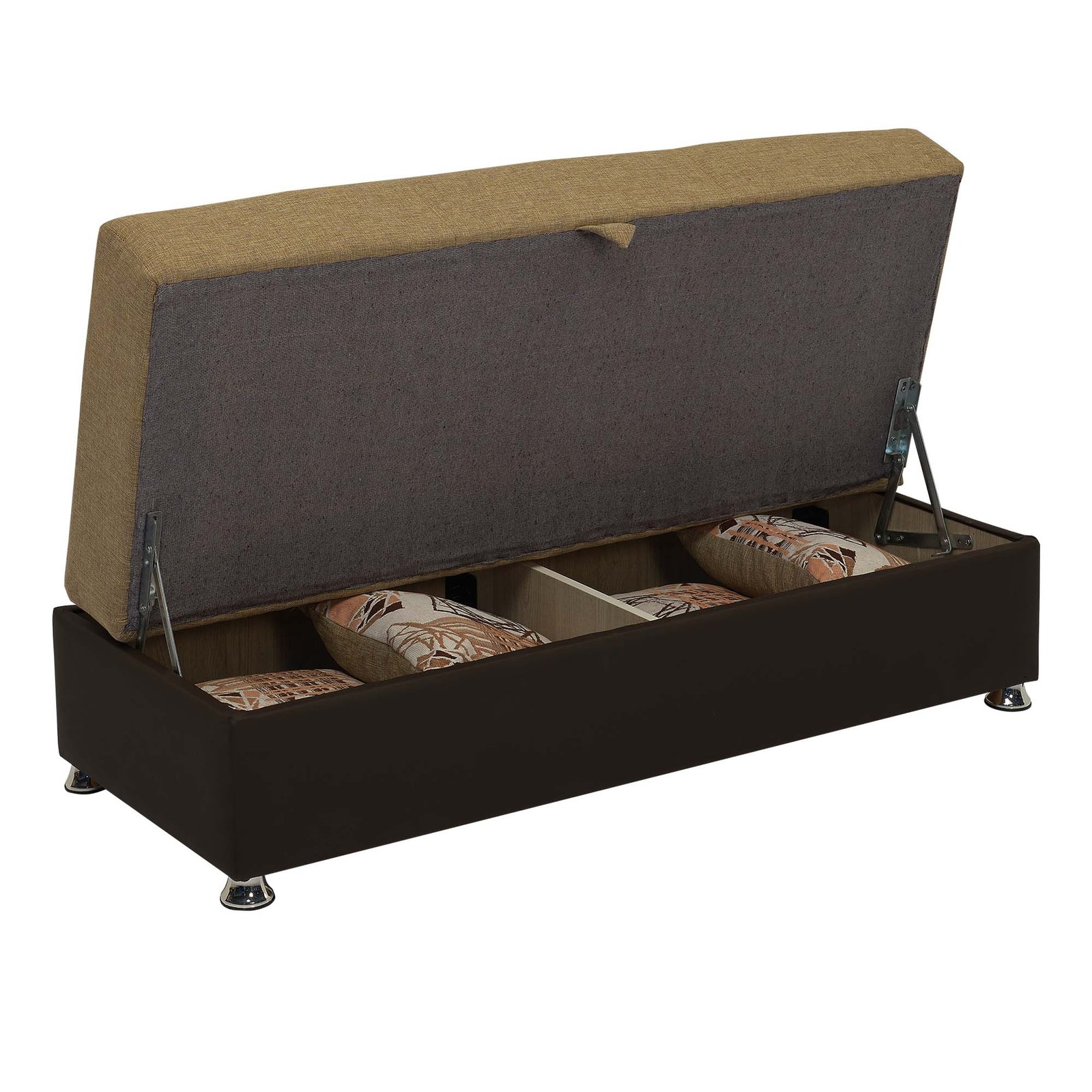ottomanson harmony collection upholstered convertible ottoman with storage, brown pu ottomanson harmony collection upholstered convertible ottoman with storage, brown pu
