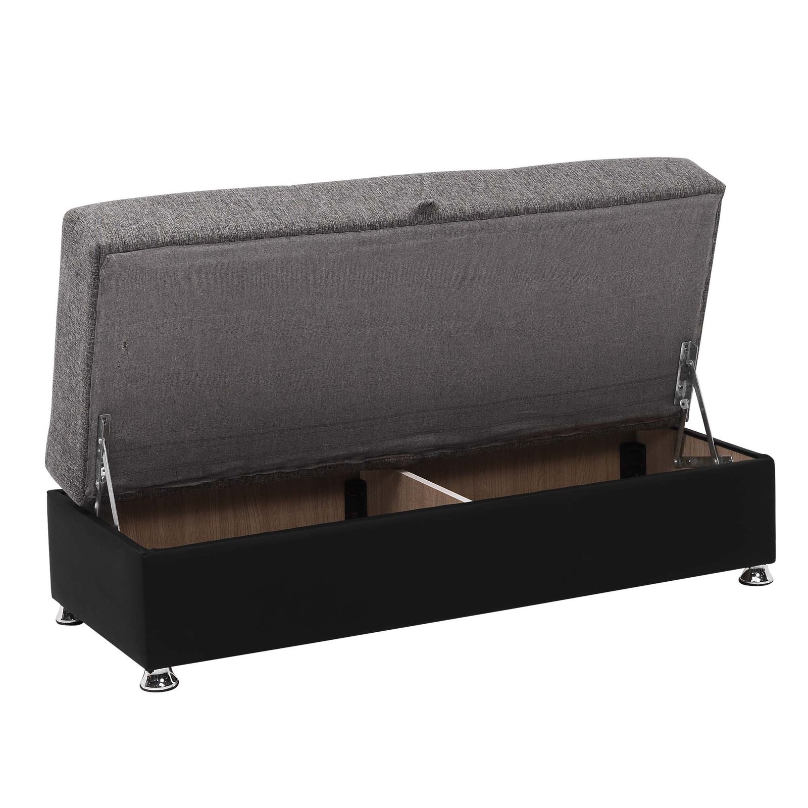 ottomanson harmony collection upholstered convertible ottoman with storage, grey pu ottomanson harmony collection upholstered convertible ottoman with storage, grey pu