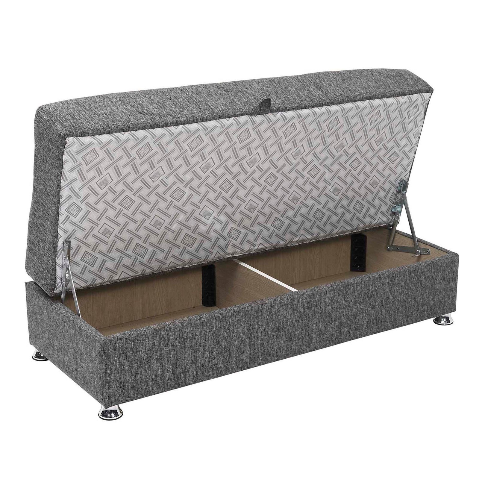 ottomanson harmony collection upholstered convertible ottoman with storage, grey ottomanson harmony collection upholstered convertible ottoman with storage, grey