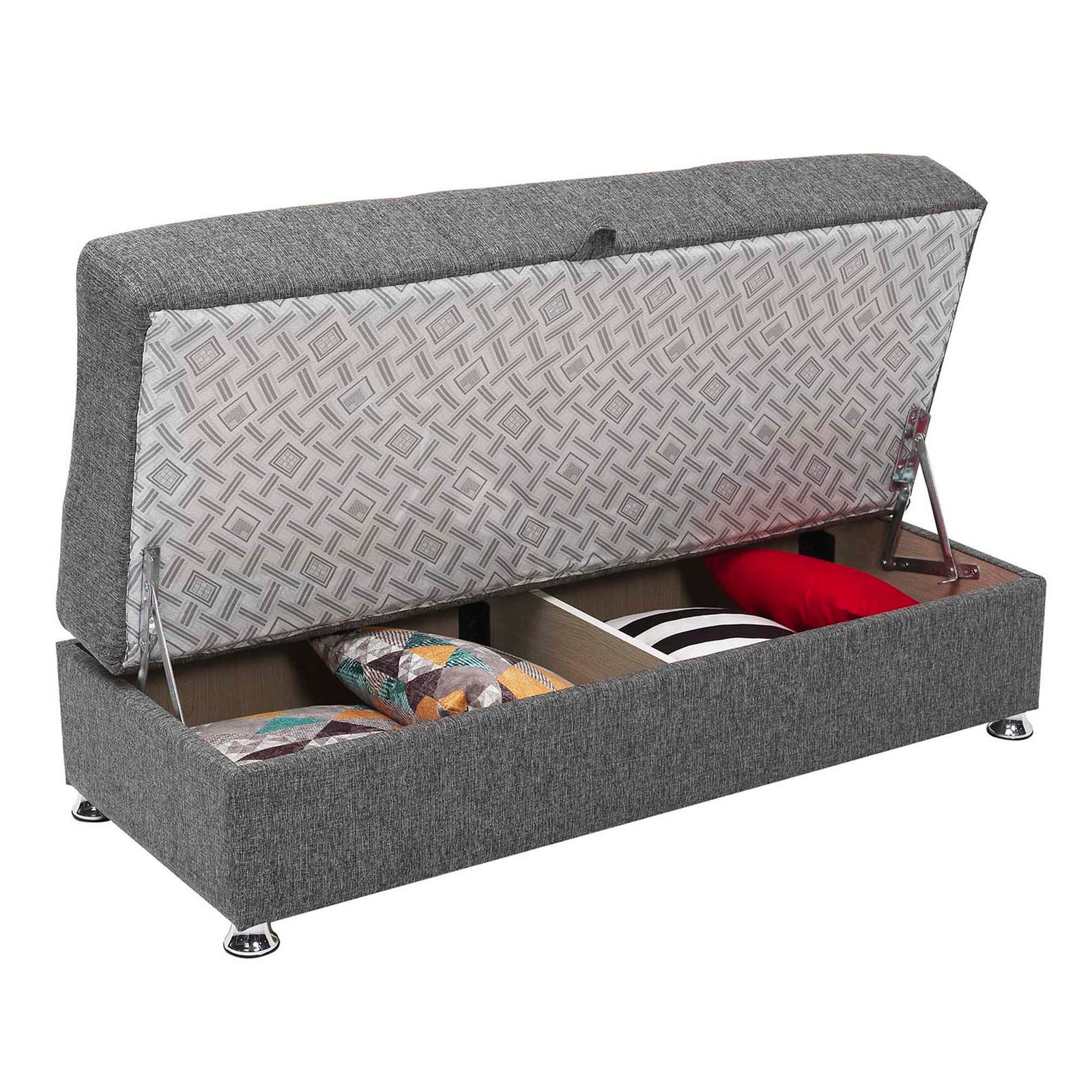 ottomanson harmony collection upholstered convertible ottoman with storage, grey ottomanson harmony collection upholstered convertible ottoman with storage, grey
