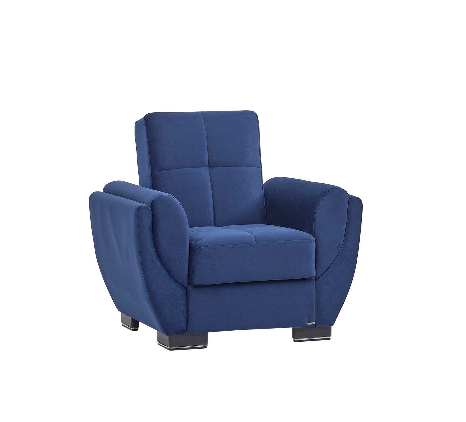 ottomanson armada air collection upholstered convertible armchair with storage, blue microfiber ottomanson armada air collection upholstered convertible armchair with storage, blue microfiber