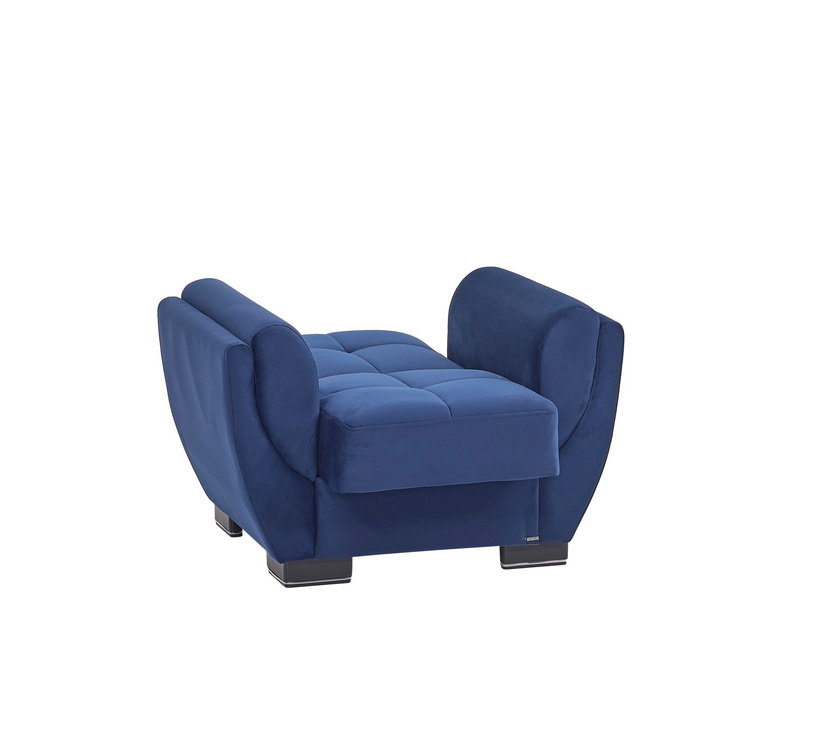 ottomanson armada air collection upholstered convertible armchair with storage, blue microfiber ottomanson armada air collection upholstered convertible armchair with storage, blue microfiber