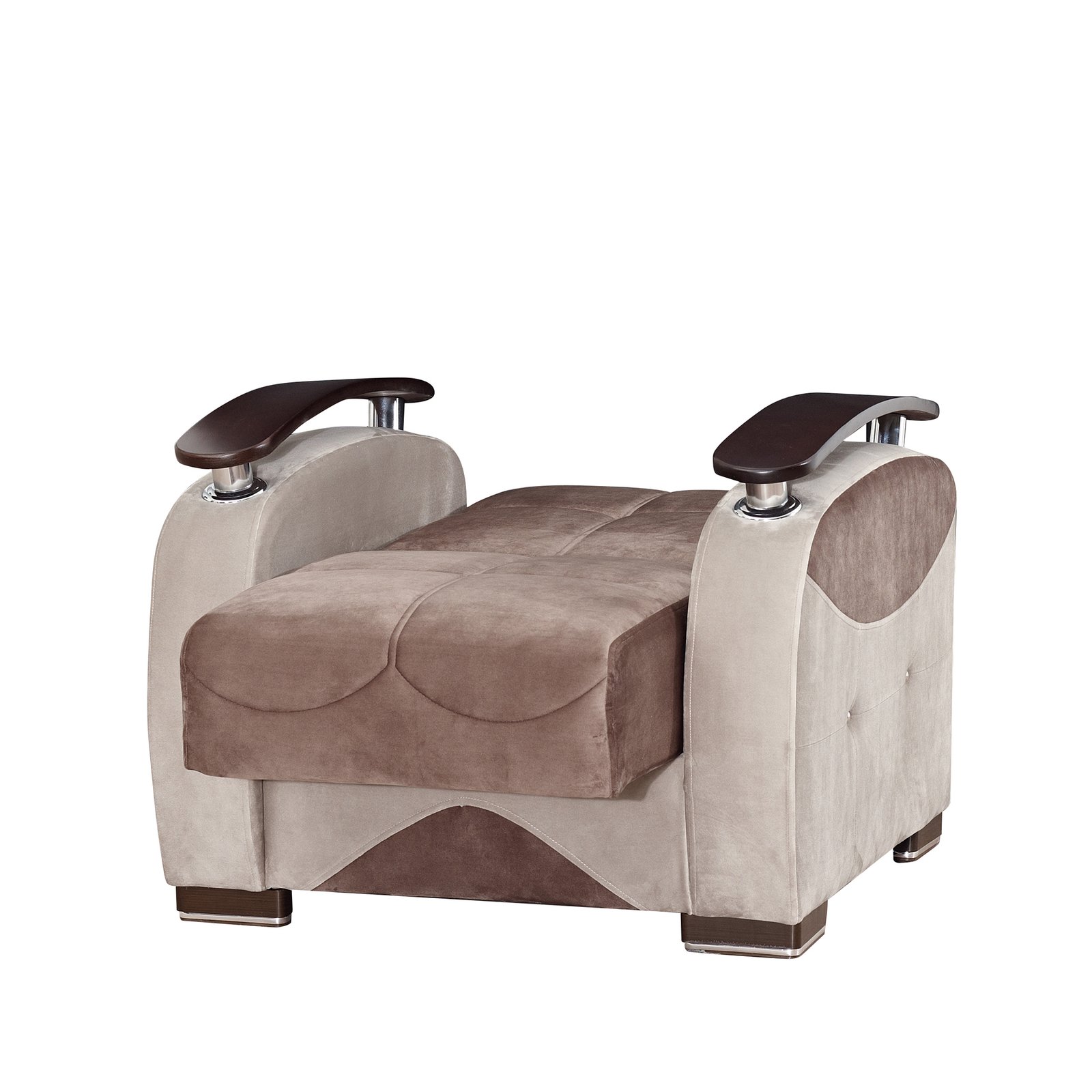 ottomanson yafah collection upholstered convertible armchair with storage, brown ottomanson yafah collection upholstered convertible armchair with storage, brown