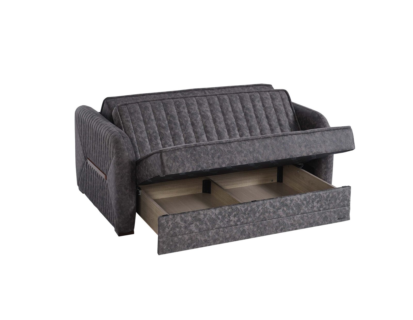 ottomanson speedy collection upholstered convertible loveseat with storage, grey ottomanson speedy collection upholstered convertible loveseat with storage, grey