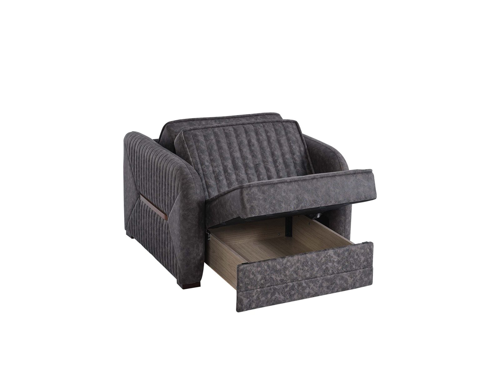 ottomanson speedy collection upholstered convertible armchair with storage, grey ottomanson speedy collection upholstered convertible armchair with storage, grey