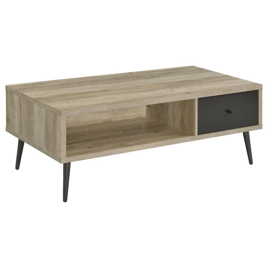 WELSH 1-DRAWER ENGINEERED WOOD COFFEE TABLE DISTRESSED PINE