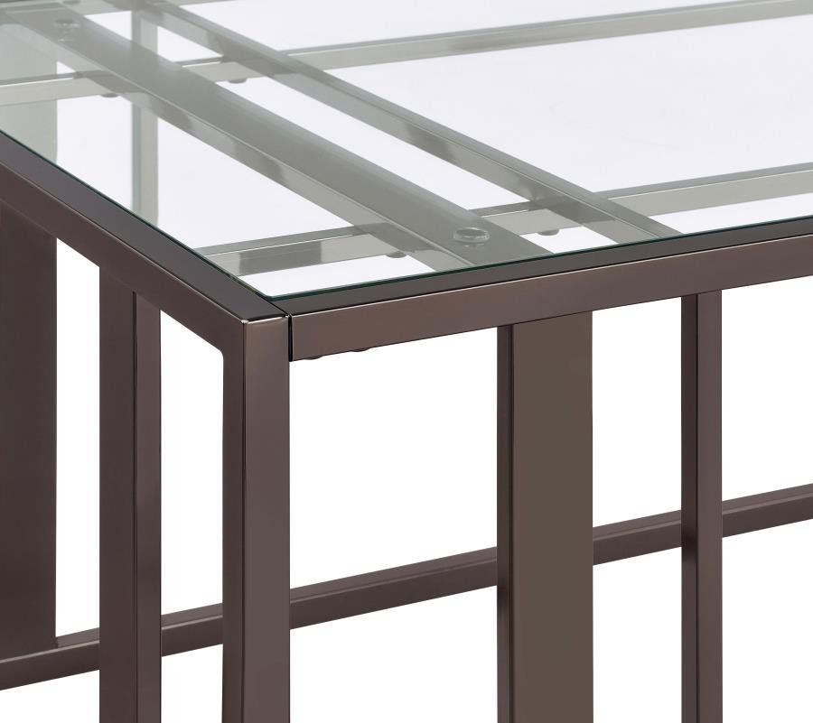 adri rectangular glass top side end table black nickel adri rectangular glass top side end table black nickel