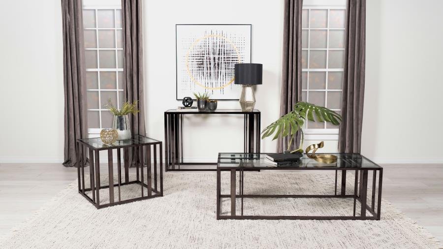 adri rectangular glass top side end table black nickel adri rectangular glass top side end table black nickel