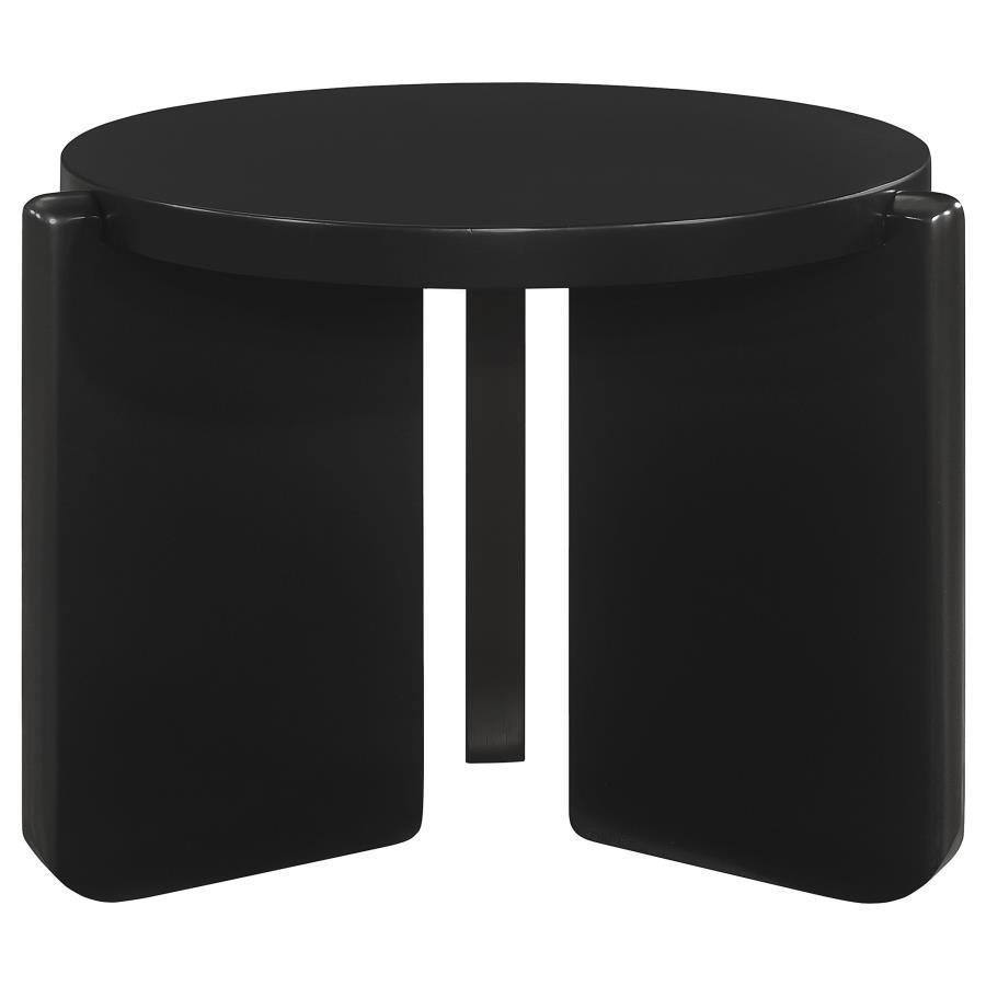cordova round solid wood end table black cordova round solid wood end table black