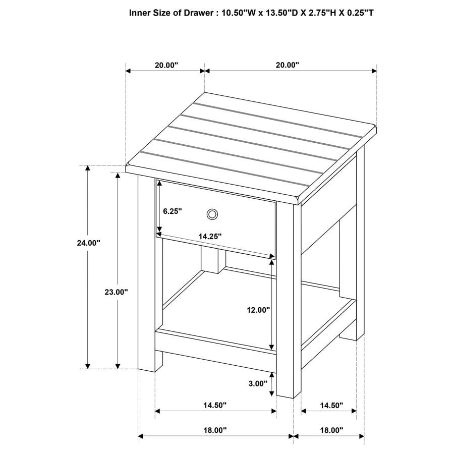 payne 1 drawer wood end table with shelf distressed java payne 1 drawer wood end table with shelf distressed java