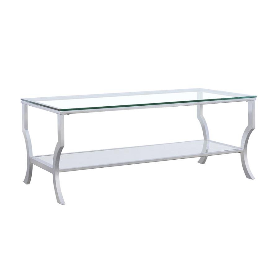 SAIDE RECTANGULAR GLASS TOP COFFEE TABLE CHROME
