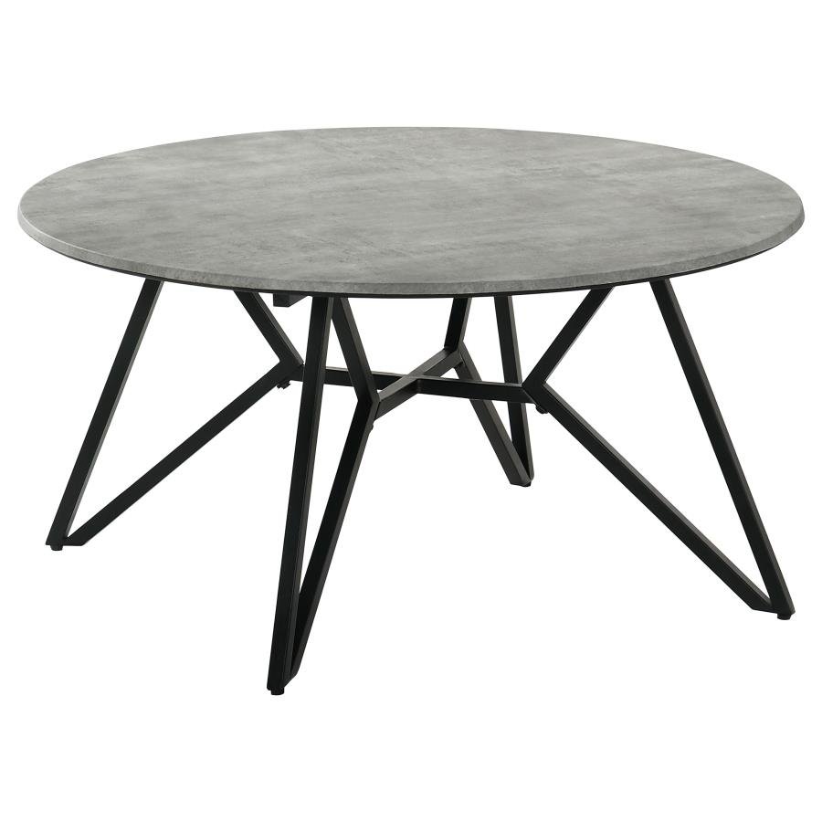 HADI ROUND SMARTTOP COFFEE TABLE CEMENT AND GUNMETAL